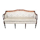 Antique Federal Style Mahogany Inlaid Settee Sofa Hepplewhite Shield Back 68 