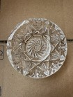 Vintage Large Lead Crystal Cut Clear Glass Cigar Cigarette Ashtray 5 5    Heavy