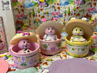 Vintage Tea Bunnies Lot Of 3 Figures   Accessories Cups And Plates Jc Penny