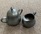 Vintage Sevst Cast Pewter  Sugar  Creamer   Canister Holland Signed