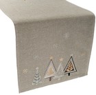 Embroidered Modern Triangle Christmas Trees Table Runner  16  X 35   