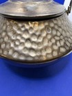 1950s Mccoy Usa Hammered Bronze Look Tea Pot Cookie Jar Lid Vintage Chip Bottom