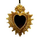 6in Sacred Heart Ex Voto Mirror  Antiqued Gold Milagro Ornament