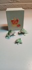 Vintage Lefton Frogs Set Of 3 Genuine Bone China With Box Japan Miniature Tiny
