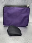 Tumi For Delta Purple Travel Amenity Kit Zip Pouch Toiletry Bag With Mini Case