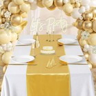 5 Pack Satin Table Runner 12x108 Inch Silk Wedding Banquet Party Gold