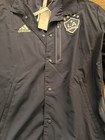 Adidas La Galaxy Mls Anthem Snap Button Jacket Navy Men Small Fleece Lined Nwt
