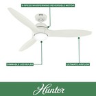 Hunter Fan 52 Inch Casual White Indoor outdoor Ceiling Fan With Light And Remote