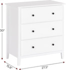 White Dresser For Bedroom  27 5  w Dresser With 3 Drawers  Modern Chest Of Drawe