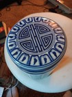 Canister   Lid Chinese Da Qing Qianlong Blue And White Porcelain Jar Vintage