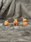 3 Vintage Miniature Pink Pigs Ceramic 