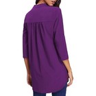 Women s Purple Chiffon Blouse Long Sleeve Tunic Shirt  Size Large             