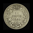 1864 Canada New Brunswick 20 Cents Silver Coin - Free Shipping Usa