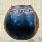 Vintage Carved Gourcd Souvenir Cup Horse Design Uraguay 3  Tall 4  Diameter Mate