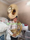 Tuba Sousaphone Big 25  Bell In Gold Polish Of Pure Brass   Free Case  free Ship