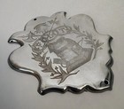 Vintage Casket Coffin Marker 3 5  Metal Plaque Odd-fellows Fraternity  Engraved