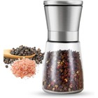 Manual Pepper Grinder Adjustable Coarseness Stainless Steel Glass Spice Mill 6oz