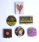 Lot Of 6 Vintage Powder Makeup Mirrors 5 Compact   1 Cigarette Case  Some Rare 
