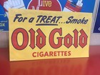 Vintage  old Gold Cigarettes  Heavy Cardstock Sign   21 x 12   Nos new Old Stock