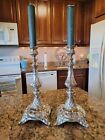 Antique Polish Norblin Or Buch Warsaw 12 3 4  Shabbat Sabbath Candlesticks  