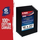 16 X 20 Inch Black Professional Artist Quality Acid Free Canvas Panels 6-pack