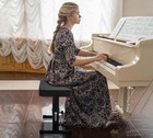 Adjustable Piano Bench With Padded Cushion - Heavy Duty Music Stool
