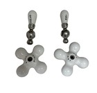 Vintage White Porcelain Cross Handle Faucet Knobs Hot Cold Claw Foot Victorian