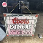 Vintage Coors Extra Gold Box Sign Vtg Beer Sign 17x20