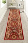 Custom Size Anti Slip Machine Washable Low Profile Loop Pile Mahal Red Rug