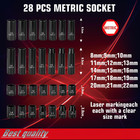 3 8  Drive Impact Socket Set 50-piece  Sae  5 16-3 4    Metric  8-22mm   Deep  