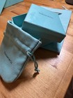 Tiffany   Co  Blue Square Lidded Gift Box For Jewelry W  Pouch Paper cardboard