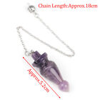 Dowsing Cone Pendulum W  Chain Point Pendant Natural Crystal Gemstones Chakra