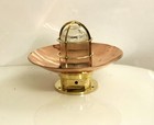 Antique Brass Marine Bulkhead Light     Original Nautical Ship Cage Ceiling Lamp