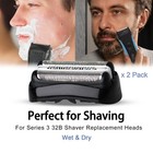 2 Pack S3 Electric Shaver Replacement Head For Series 3 Razors  Compatible 3040s