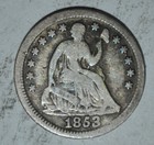 1853 No Arrows Seated Liberty Half Dime     c385