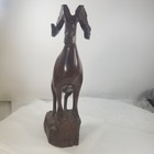 Vintage Wooden Ram Bighorn Sheep Figurine Original Old Hand Carved