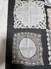 Lot Of 7 Handmade Lace Hankies  Bobbin  Tape  Brussels  Maltese   Bridal Wedding