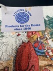 Vintage Christmas Stevens Linen Tea Towel Old World Santa Claus Sack Of Toys Nos