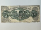 1863  5 Dollar Louisiana Confederate Note Civil War Era Great Condition  23067