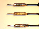 Steel Tip Darts  Used 20 Gram Plated  With New Aluminum Shafts   Flights  4129