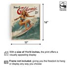 Vintage Surfing Poster Art Print Pinup Girl Surfboard Beach House Wall Art Decor