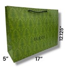 Classic Green Gucci Printed Med Shopping Gift Bag  17    X 12 125 X 5    Photoshoots