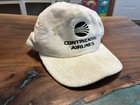 Vintage Corduroy Continental Airlines Vintage White Strapback Hat
