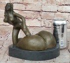 Hot Cast Signed Mavchi Nude Woman Resting On A Large Ass Bronze Sculpture Statue