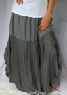 Black Full Skirt Maxi Ruffled Lagenlook Asym -m L 1x 2x 3x 4x Plus One Size