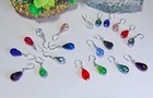 Handmade Glass Drop Earrings 925 Silver Wires