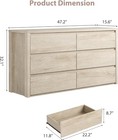 6 Drawers Dresser large Modern Dresser Storage Cabinet For Bedroom handle-free