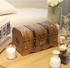 Vintage Wooden Treasure Chest With Lock     12 2  X 7 1  X 7 1   Brown