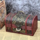 Wooden Treasure Chest Box With Lock  Vintage Keepsake Storage   Jewelry Holder