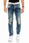 Cipo   Baxx Union Mens Jeans Denim Thick Stitch Straight Cut All Sizes